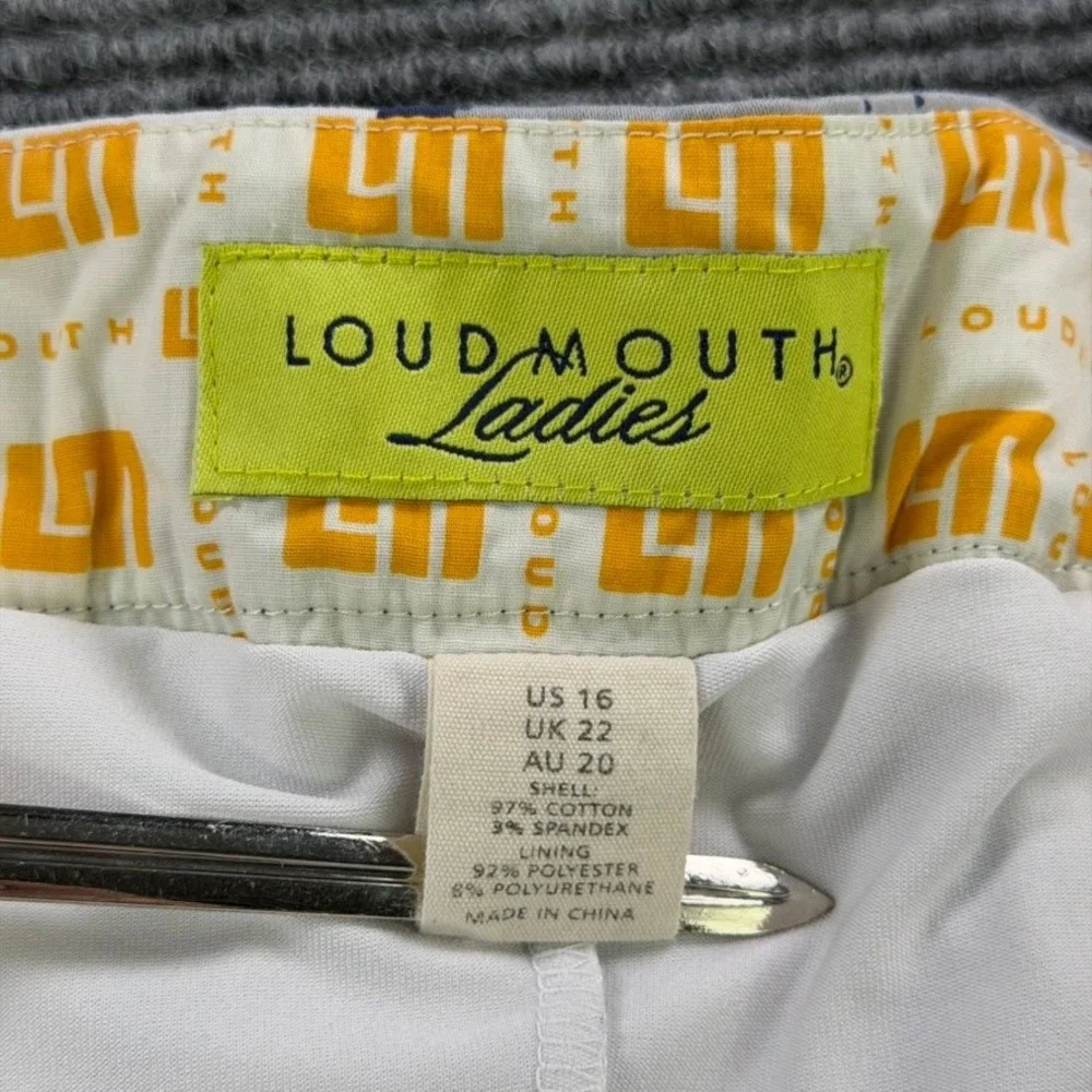 Loudmouth Ladies Golf Skort Women 16 Nevada Wolf Pack Argyle Navy White Grey‎